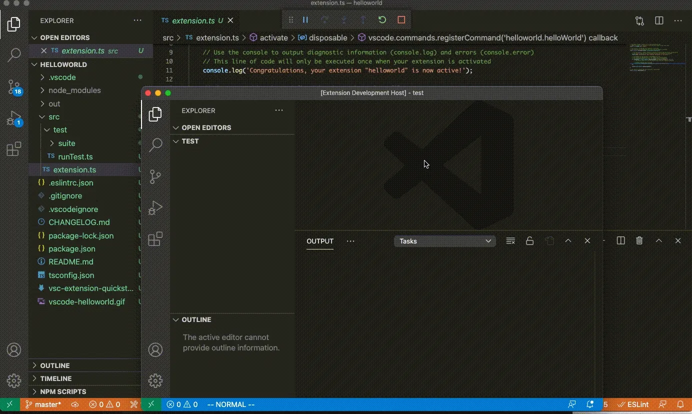 ブレークポイントを貼ってデバッグを行う様子