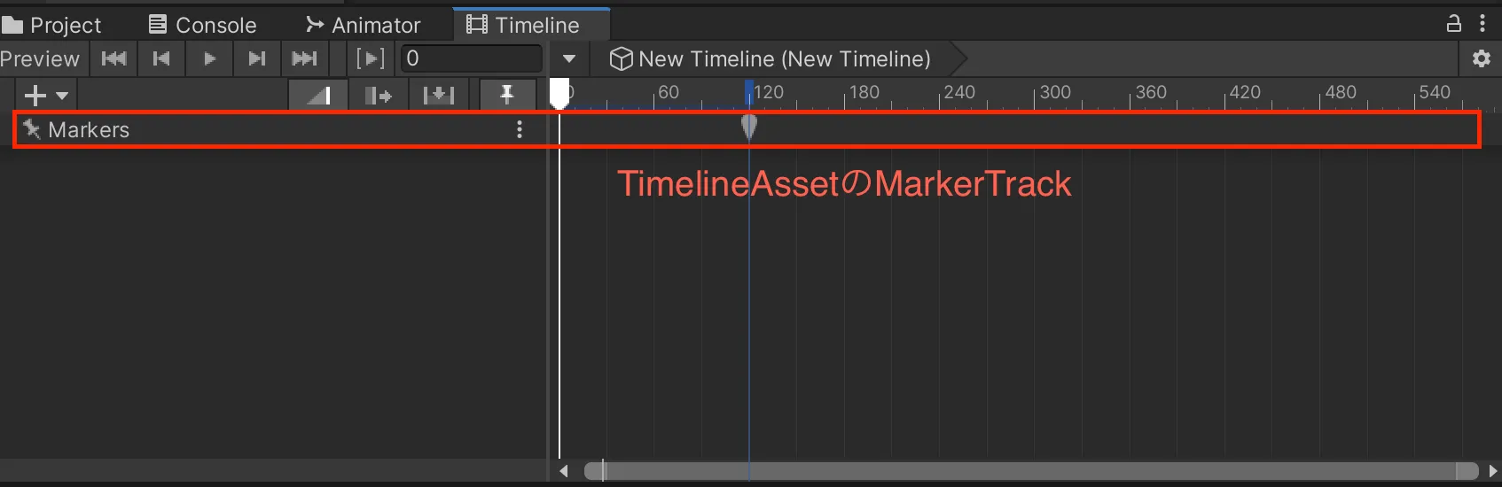 Timeline AssetのMarker Track