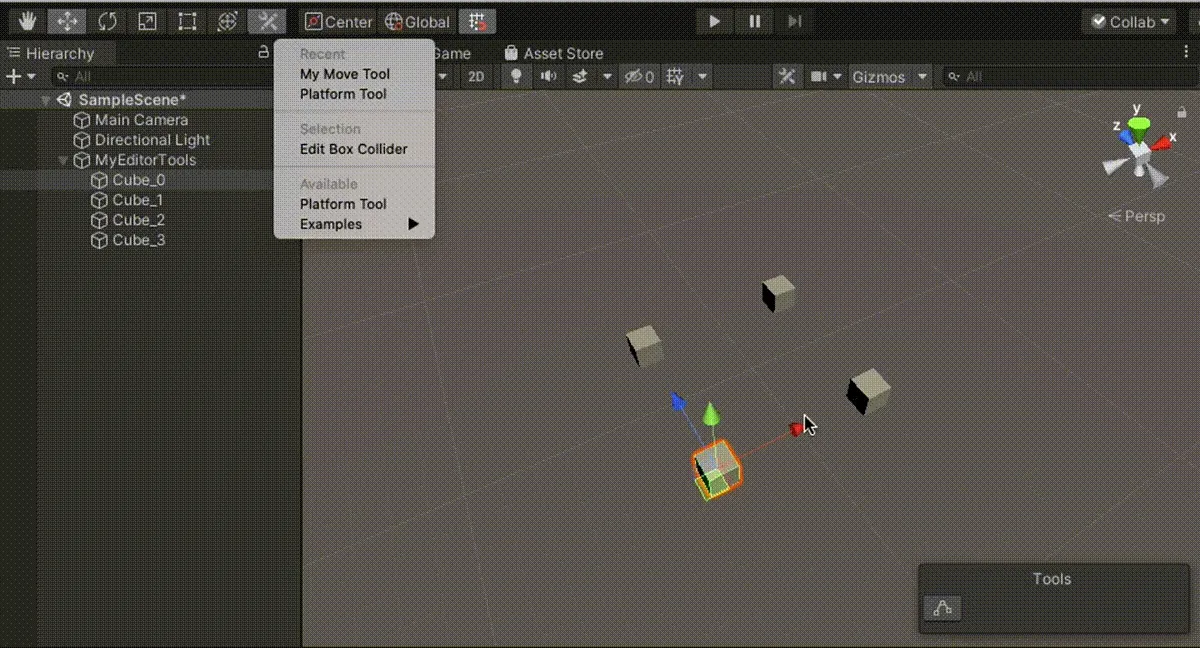 エディター上でのMyMoveToolの動作