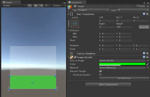 Minに(0.0, 0.0)、Maxに(1.0, 0.0)を指定