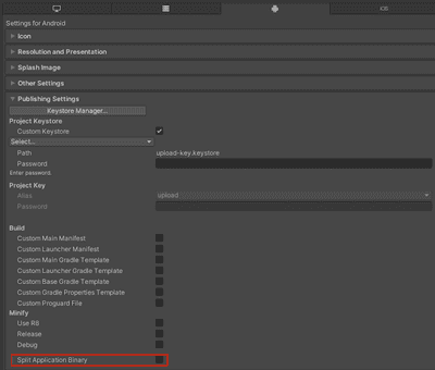 Unityの「Split Application Binary」を用いて、GooglePlay Storeで150MBより大きい ...