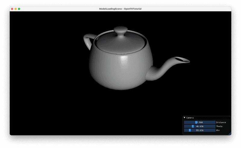 Utah teapotを描画した様子